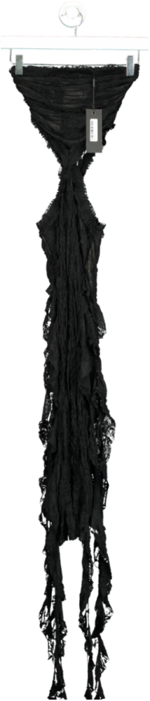 Jaded London Gaia Scrunch Lace Midi Dress in Black UK 6