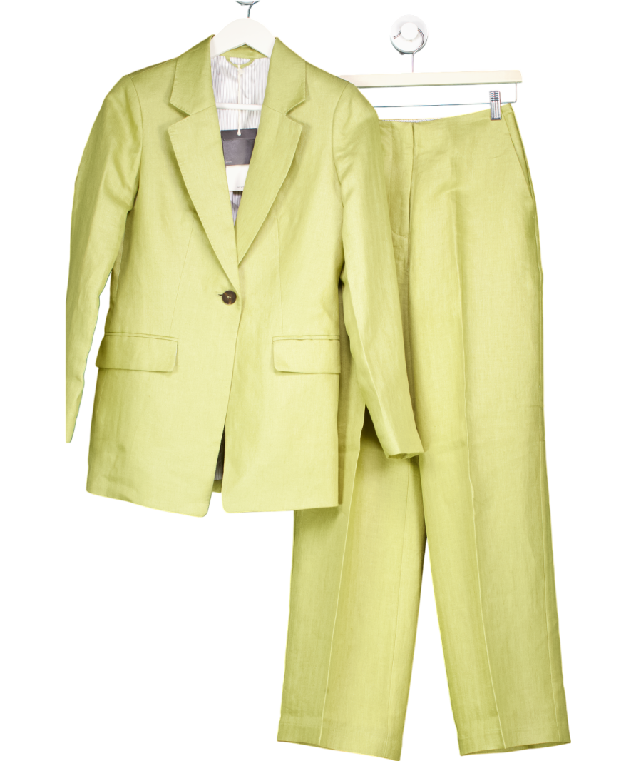 Next Green Linen Blazer And Trousers Set UK 6