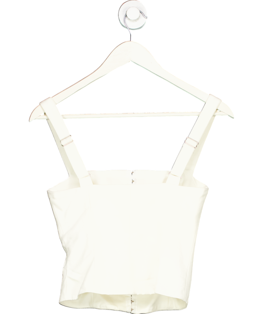BOA White Square Neck Hook And Eye Corset UK S