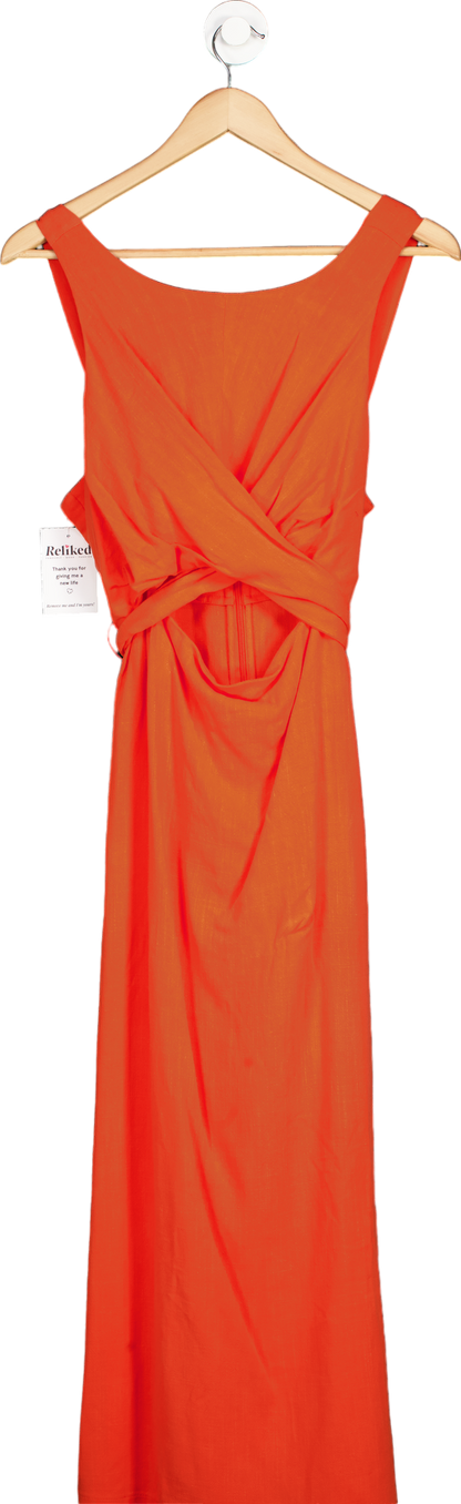 Anthropologie Orange Sleeveless Maxi Dress UK 12