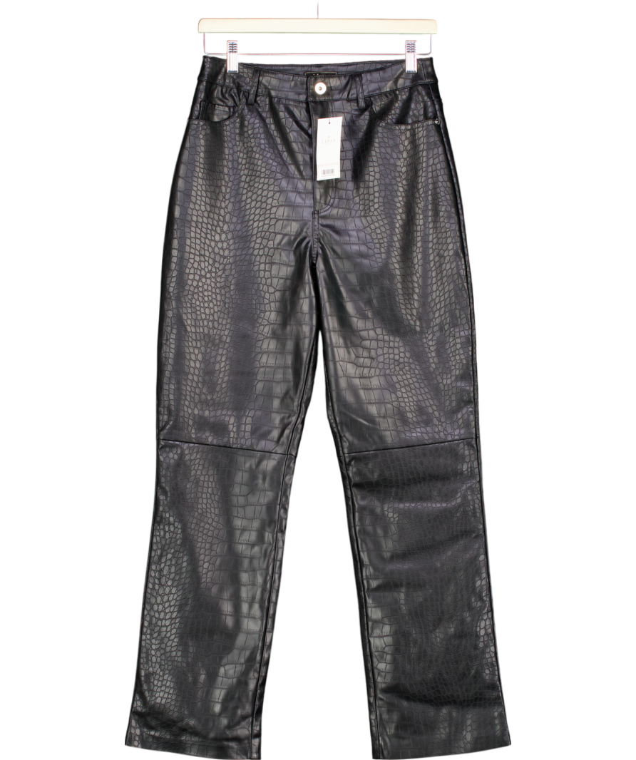 lipsy london Black Croc Faux Leather Straight UK 10