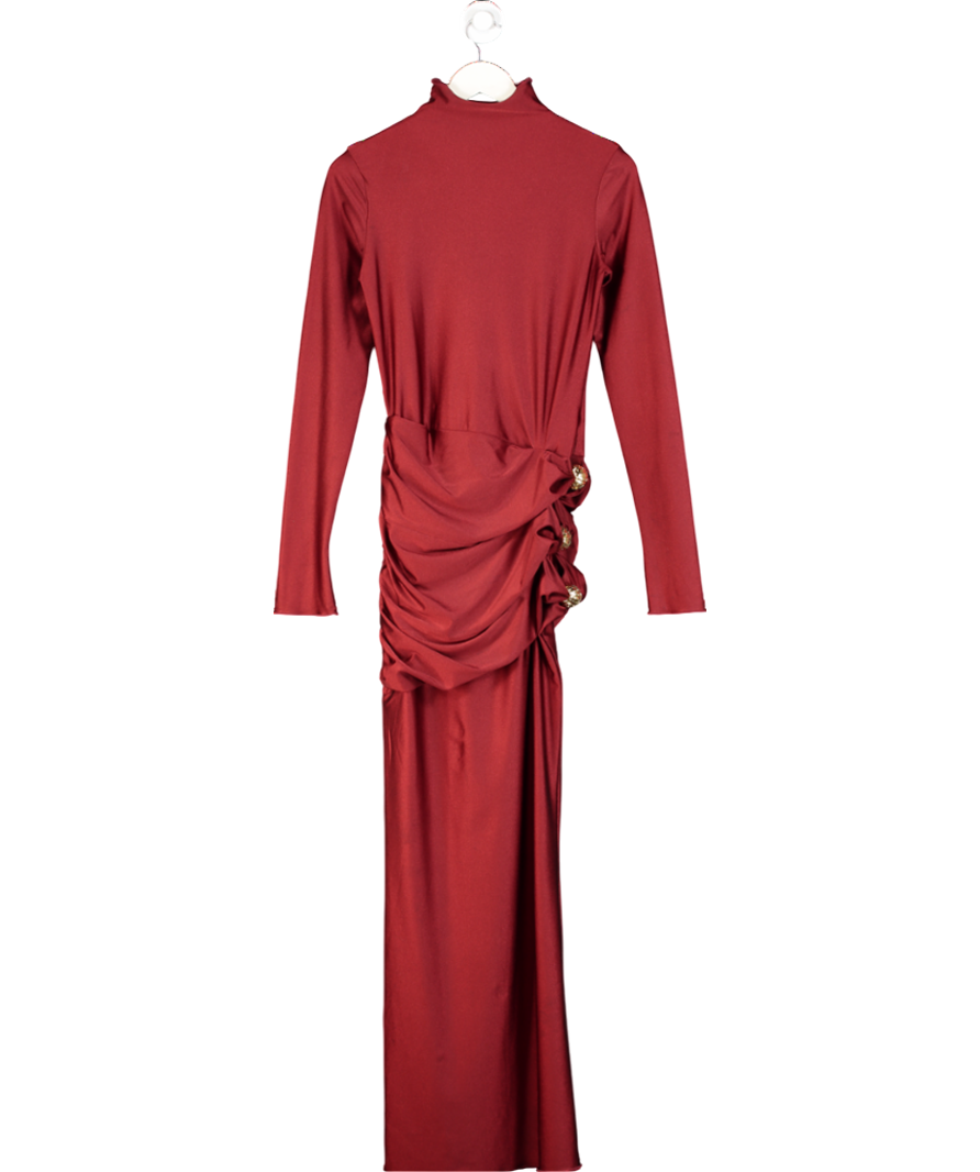 Silvia Astore Red Nora Dress In Plum Lycra UK S