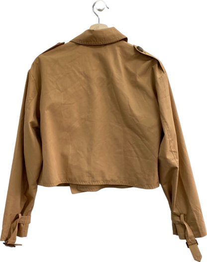 New Look Camel Cropped Trench Coat UK 10