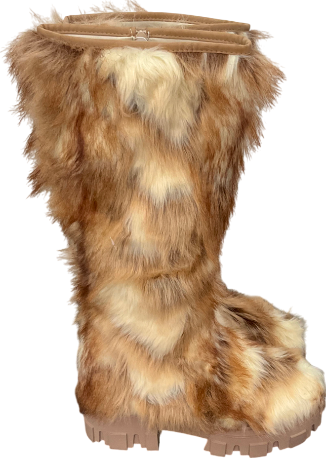 ASOS Brown Faux Fur Calf Boot UK 6 EU 39 👠