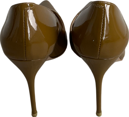 House of CB Brown Paris 4” Patent Leather Pointy Toe Heels UK 8 EU 41 👠