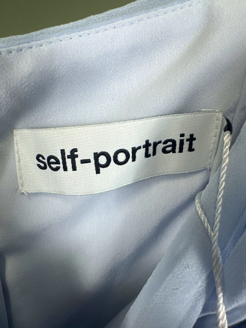 Self-Portrait Light Blue Sweetheart-Neck Pleated-Chiffon Midi Dress Size UK 10