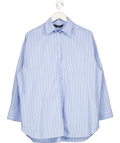 ZARA Blue Oversize Striped Poplin Shirt UK XS