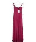 Cecilie Copenhagen Red Burgundy Evelyn Tie-strap Jumpsuit UK M