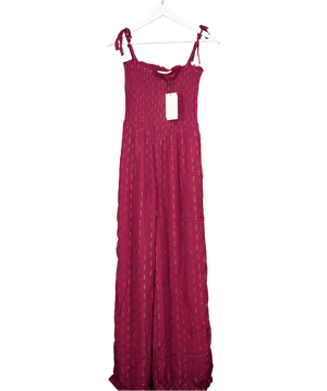 Cecilie Copenhagen Red Burgundy Evelyn Tie-strap Jumpsuit UK M