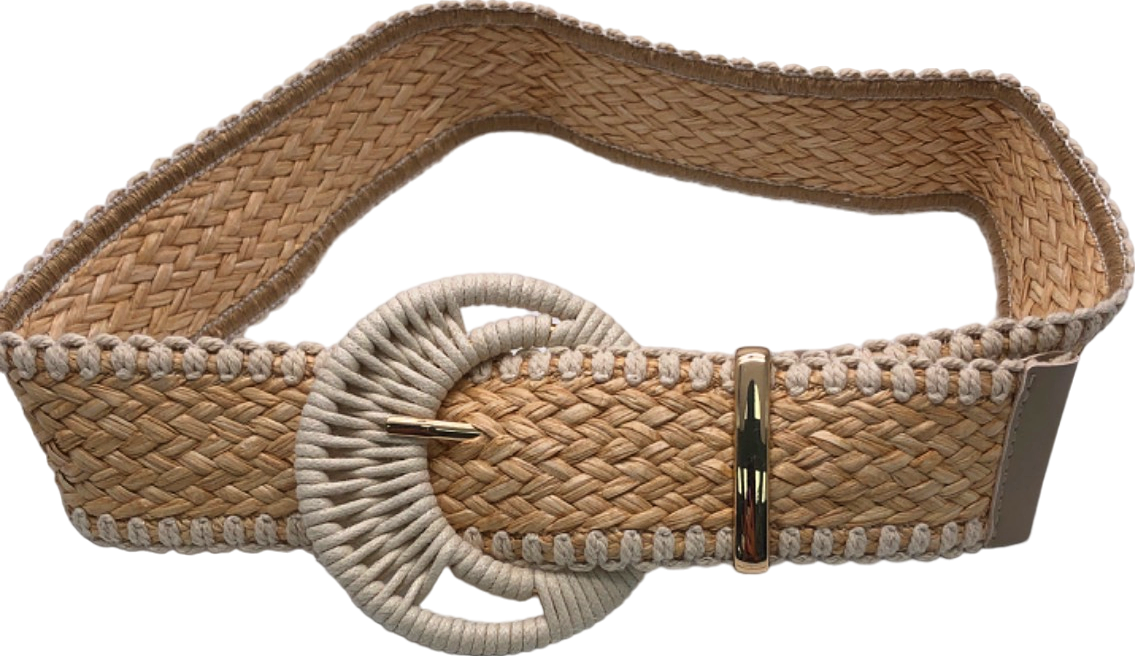 Natural Woven Straw Belt Adjustable