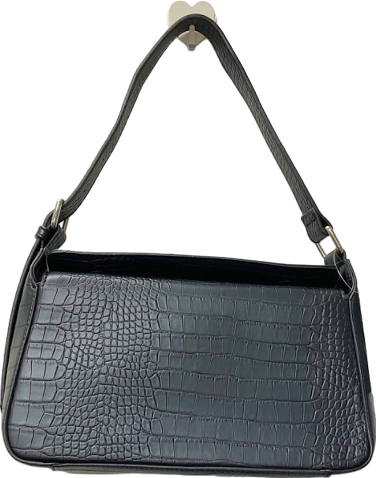 Next Black Croc Embossed Shoulder Bag One Size