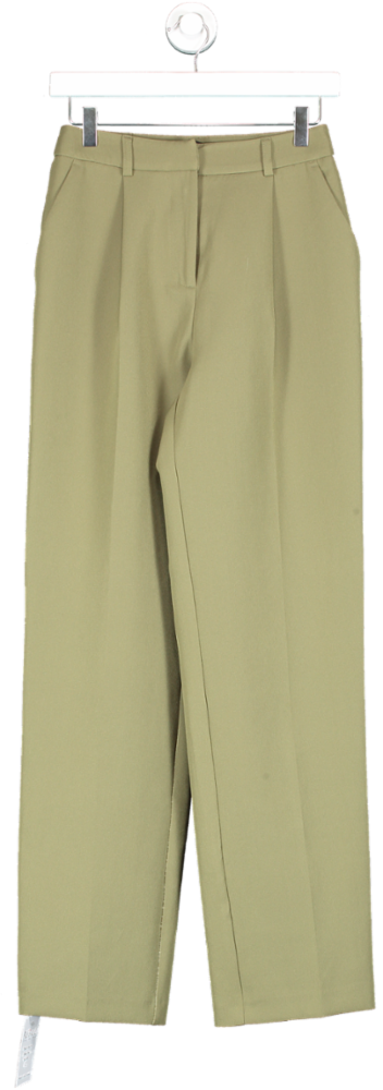 Nasty Gal Green Premium Tailored Wide Leg Trousers UK 6