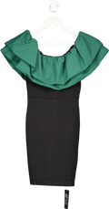No Name Black and Green Off-Shoulder Dress UK XS