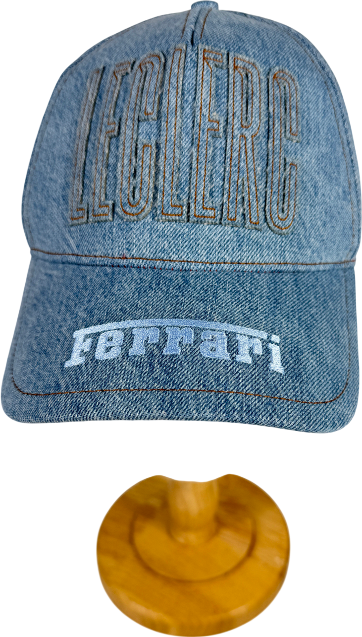 Ferrari Blue Charles Leclerc Denium Baseball Cap One Size
