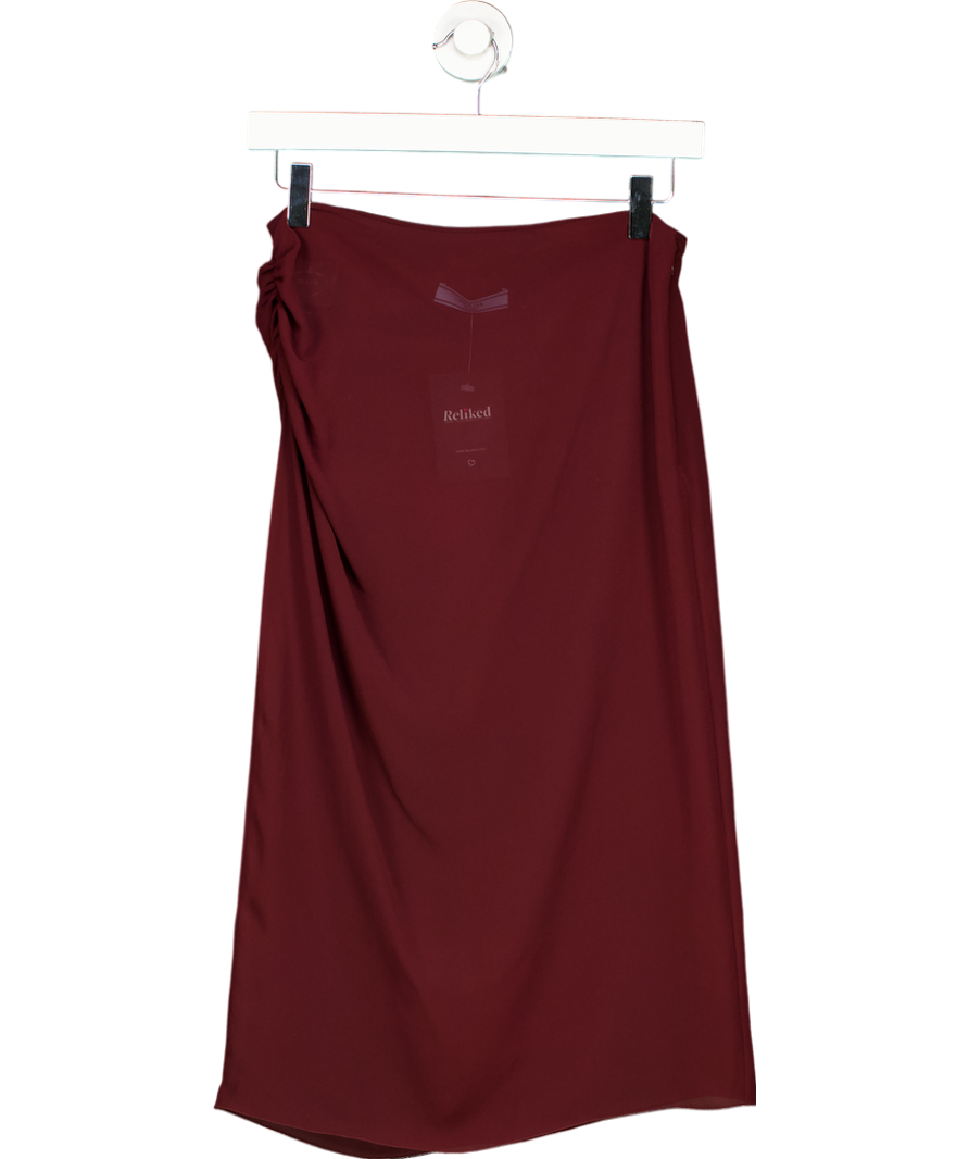 Prada Red Sheer Midi Pencil Skirt UK XS
