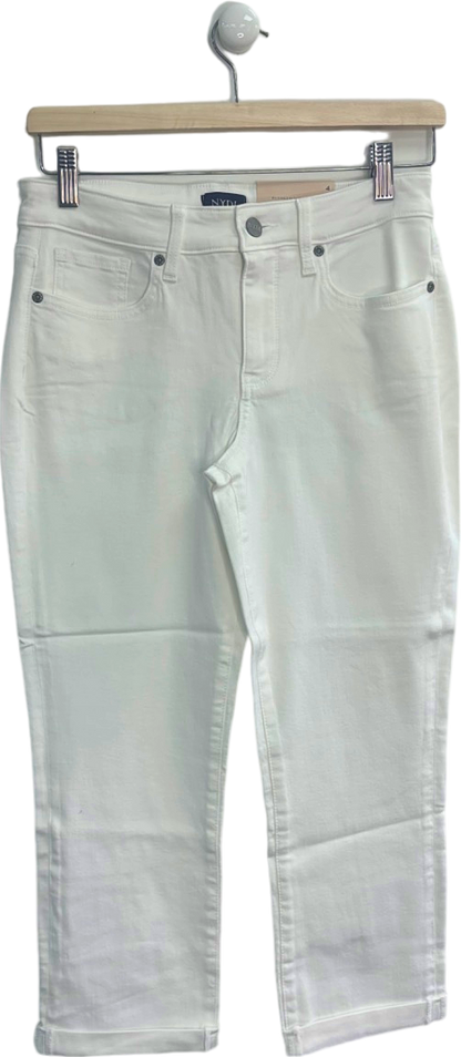 NYDJ Optic White Chloe Capri Jeans UK 10