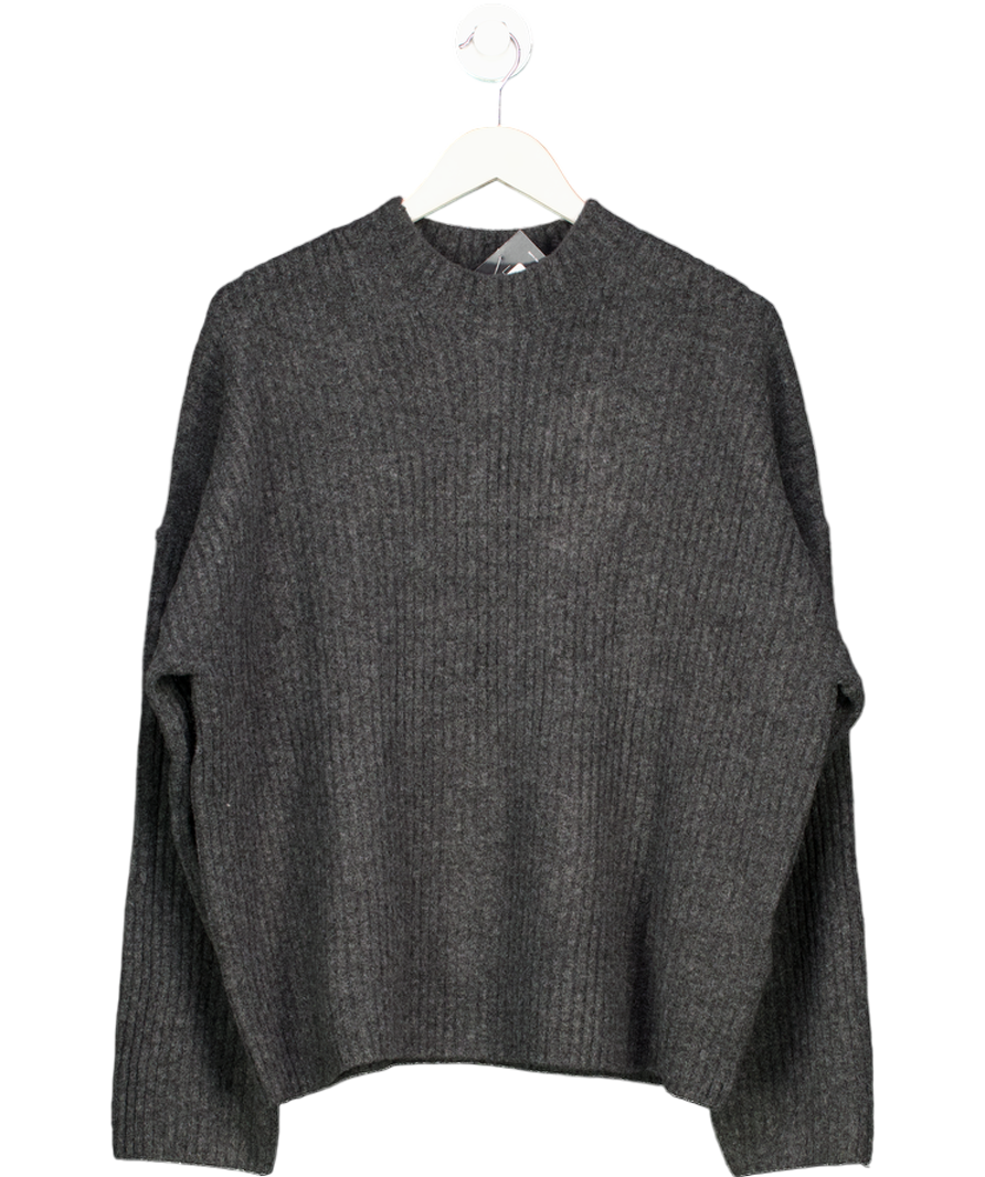 Uniqlo Charcoal Grey Supersoft Ribbed Knit Jumper UK XXL