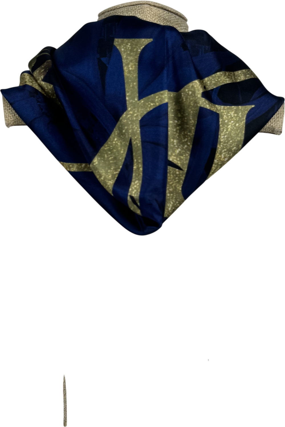 Grace de Monaco Blue Silk Scarf One Size