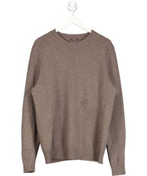J McLaughlin Brown Wool Crew Neck Sweater UK M