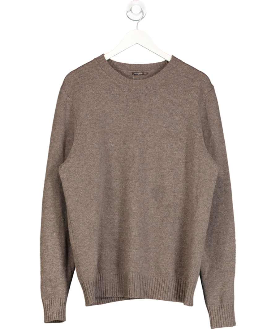 J McLaughlin Brown Wool Crew Neck Sweater UK M