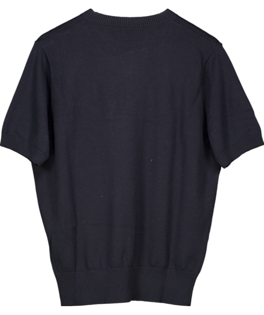 The Anthology Black Knitted T-shirt UK L