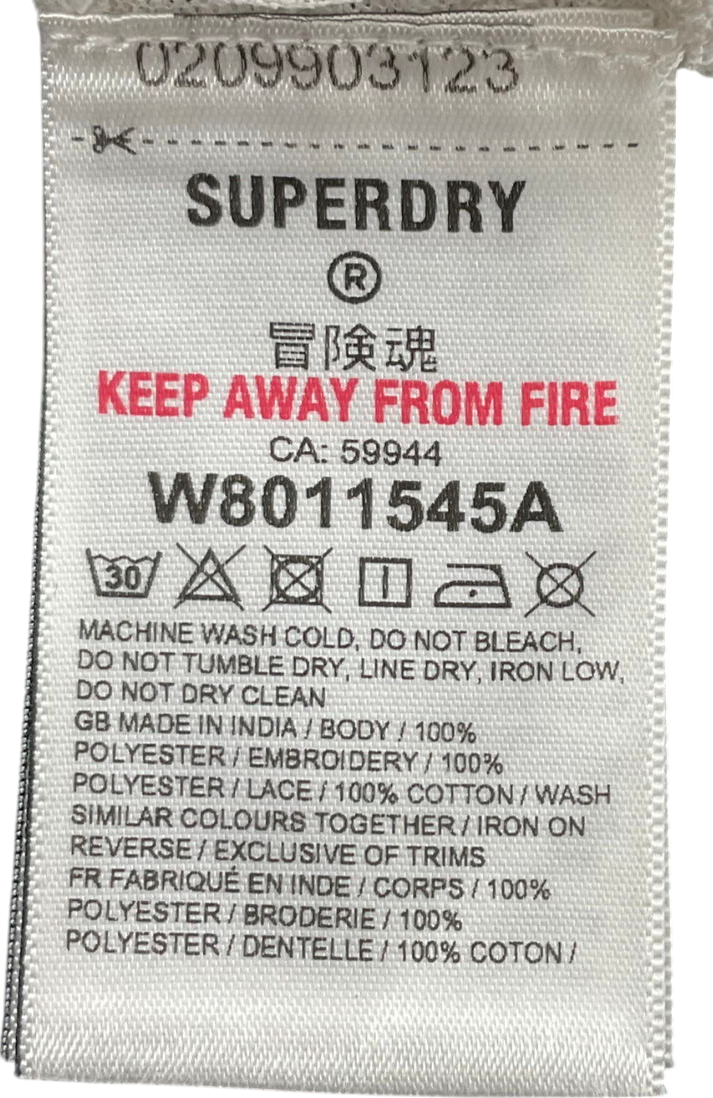 Superdry White Beach Cover Up Lace Maxi Dress UK 8