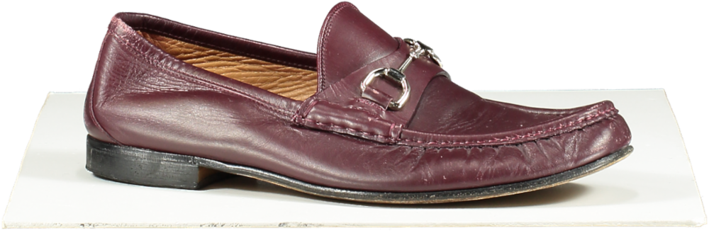GUCCI Moccasins Horsebit Leather Loafers Burgundy UK 9 EU 43 👞
