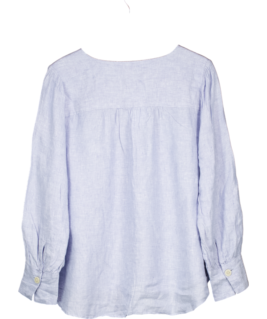 Next Blue Loose Linen Blouse UK 20