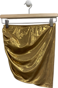 Norma Kamali Gold Metallic Drape Skirt UK M