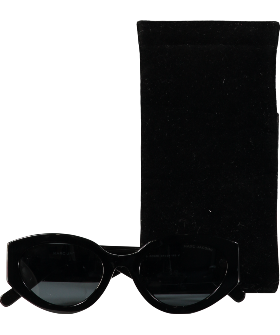 Marc Jacobs Marc 694/g/s Black / Ivory Large Logo Sunglasses In Case