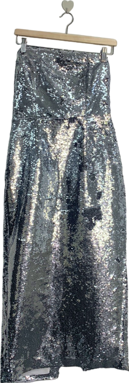 True Decadence Silver Sequin Dress UK 12