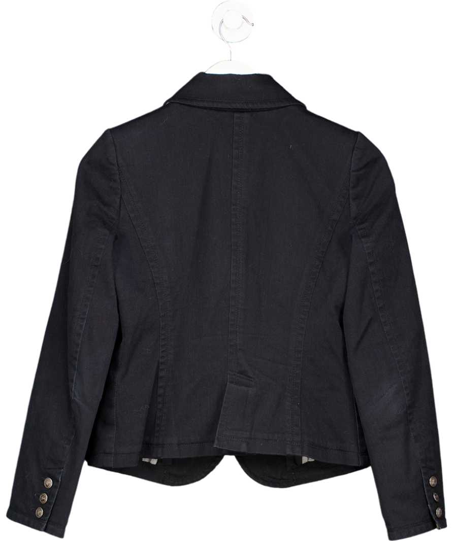 Burberry Black Blue The Label Vintage Cropped Blazer UK 10