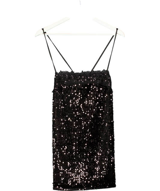 Free People Black Sequin Mini Dress UK 6