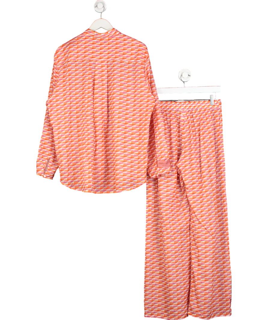 Jimmy Choo Orange Geometric-print 2-piece Cotton Shirt & Trouser Co-ord set UK M