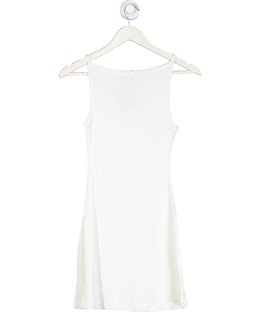 Los Angeles Apparel White Heavy Rib Spaghetti Mini Dress UK S