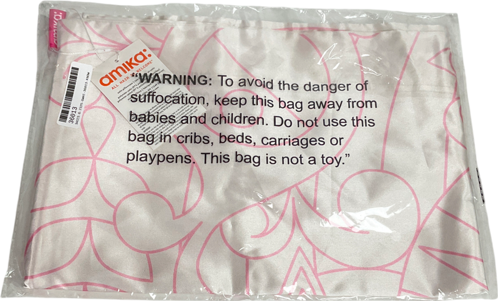 amika White And Pink Abstract Pillow Case