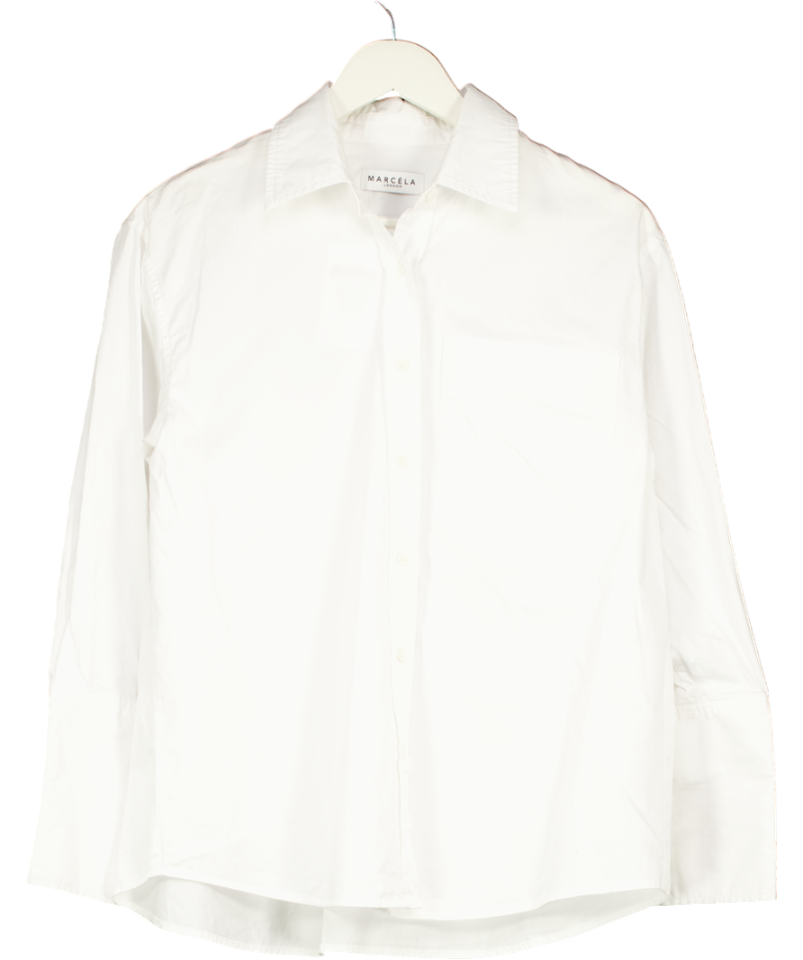 Marcela London White 100% Cotton Poplin Shirt One Size