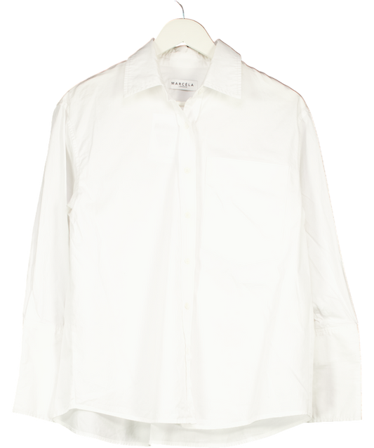 Marcela London White 100% Cotton Poplin Shirt One Size