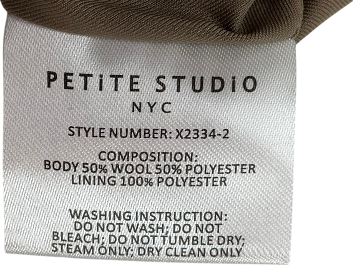 petite studio Brown Reign Wool Pants - Brownstone UK XS