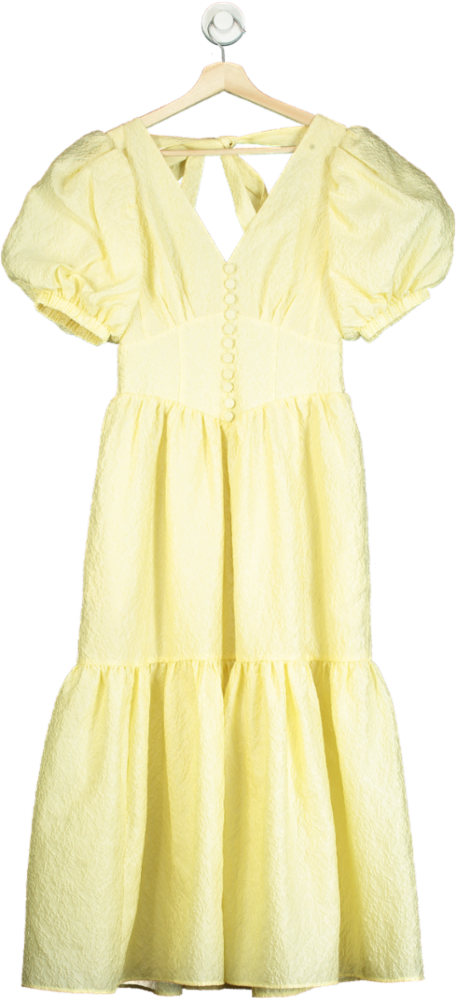 Self-Portrait Yellow Midi Dress UK 8