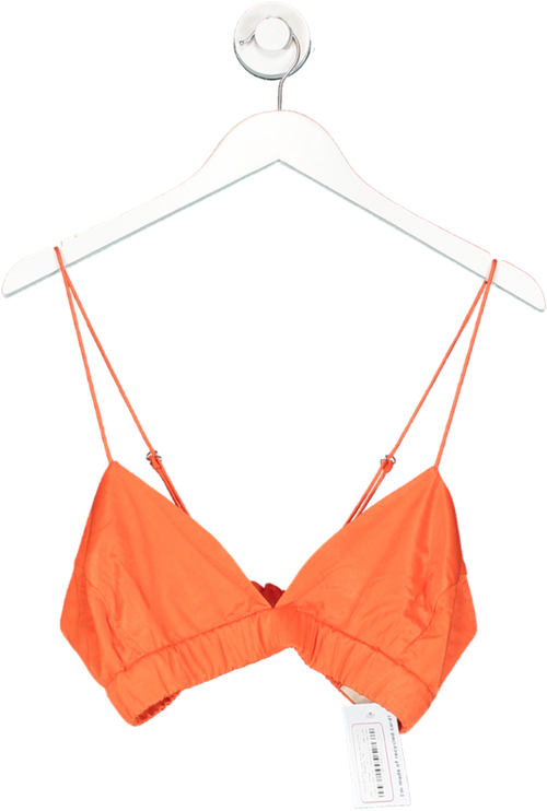 AGGI Orange Cupro And Silk Asha Satin Nasturtium Bralette Top UK M