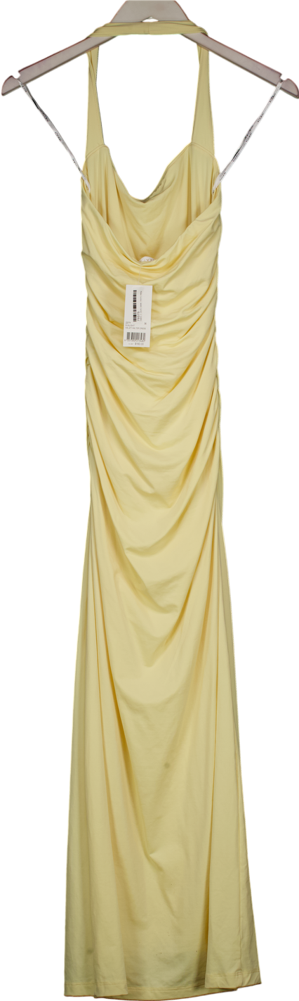 kookai Yellow Hailey Halter Dress UK 8