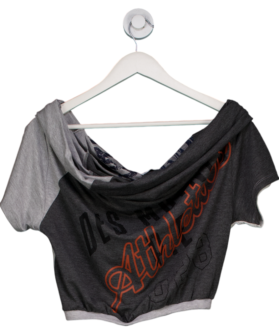 Jaded London Grey Reworked Varsity Top UK 6