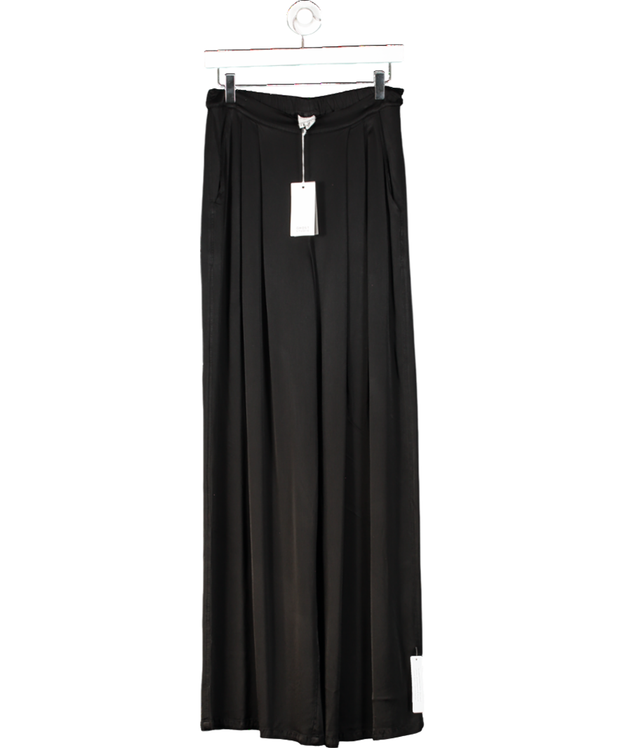 ghost Black Celine Wide Leg Satin Trousers UK S
