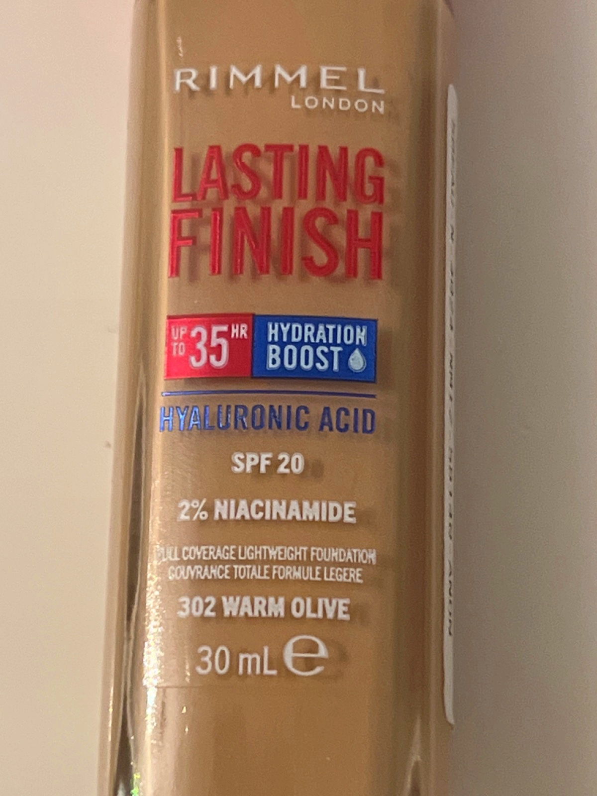 Rimmel London Lasting Finish Hydration Boost SPF 20 Foundation Warm Olive 30ml
