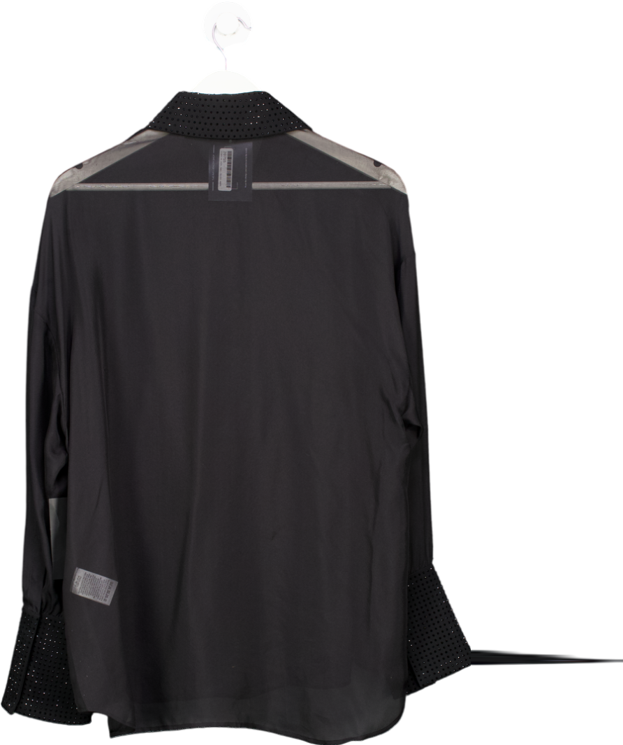 Retrofete Black Lovelyn Chiffon Top UK M