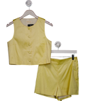 Sezane Editions 2-piece Yellow Silk Waistcost Top And Shorts Set UK 8