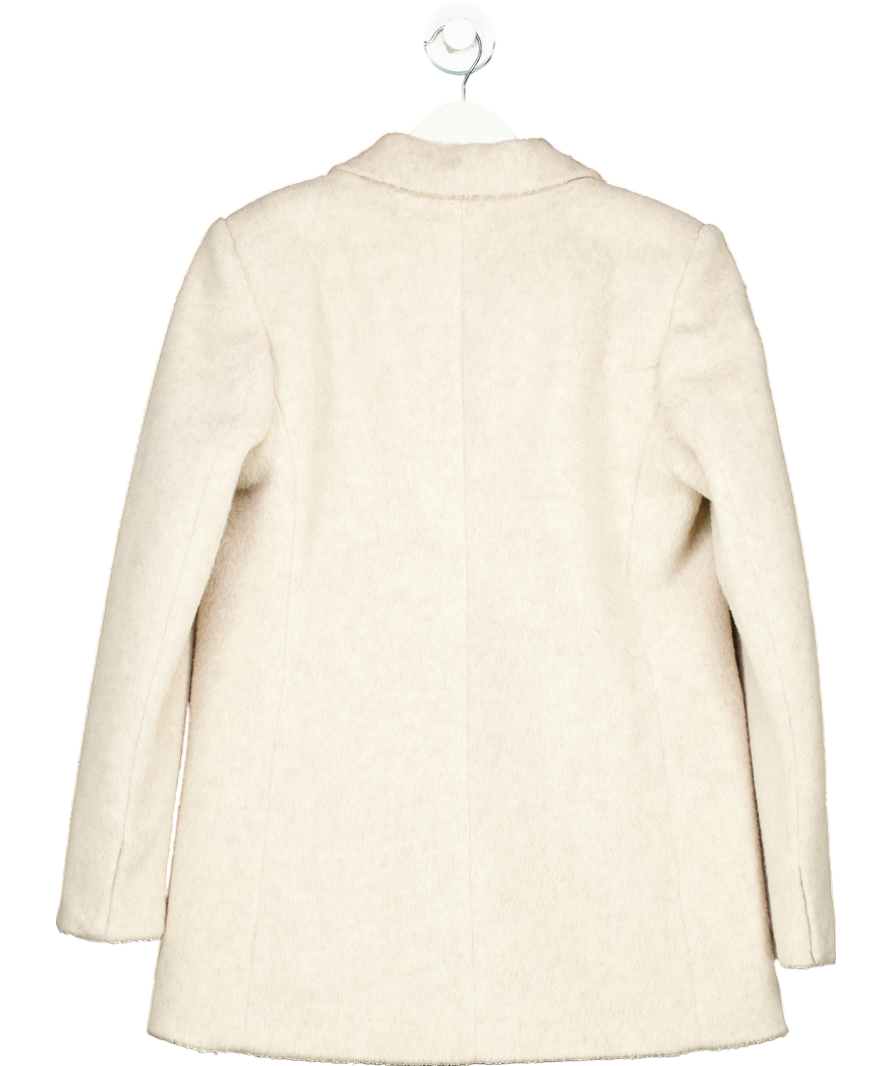 Next Beige Responsible Fabric Wool Blend Jacket UK 12