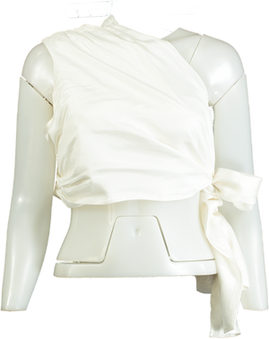 Paper London White Asymmetric Draped Top UK 12