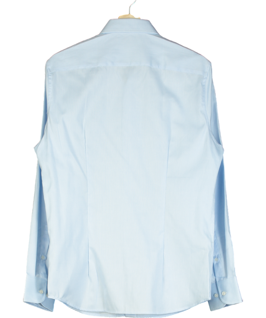 MANGO Blue 100% Cotton Slim Fit Shirt UK S